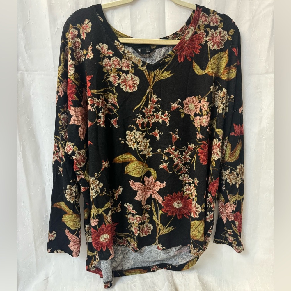 Well Worn Black and Red Relaxed Blouse